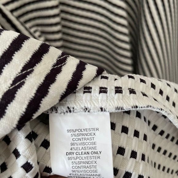 Trina Turk Black and White Stripe Mason Short Sleeve Mini Dress - Picture 9 of 9